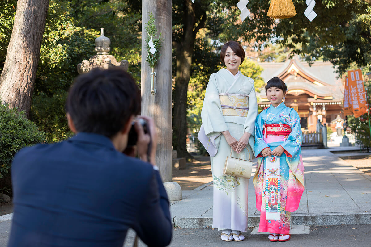神社での七五三の撮影